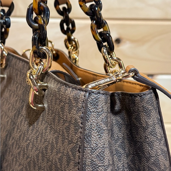 MICHAEL KORS Cynthia Medium Satchel Purse- Brown/Acorn - Picture 9 of 16